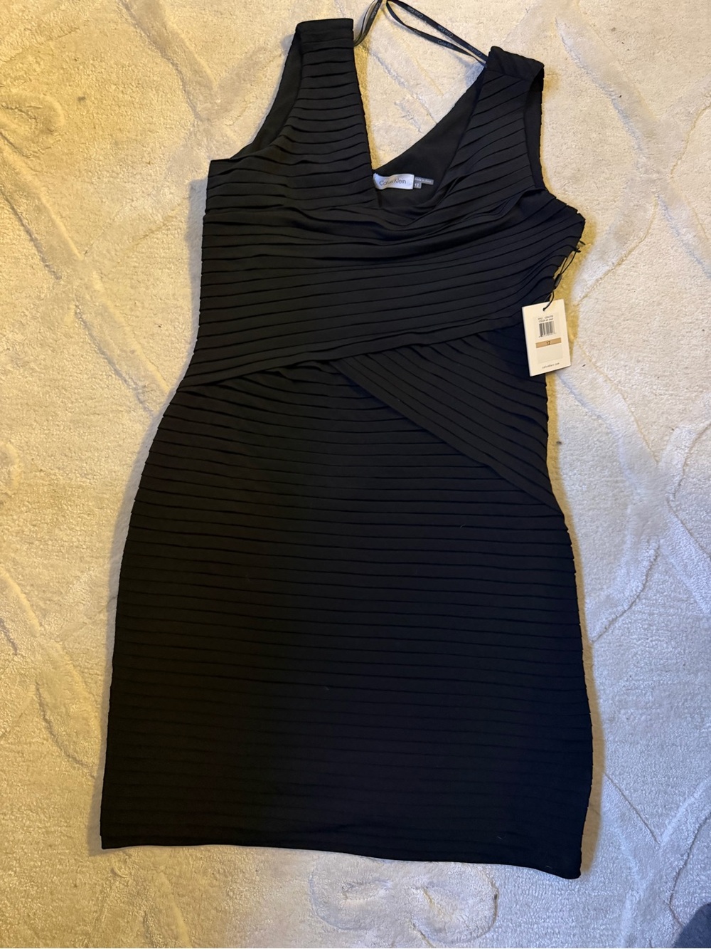Calvin Klein Black Ribbed Bodycon Mini Dress